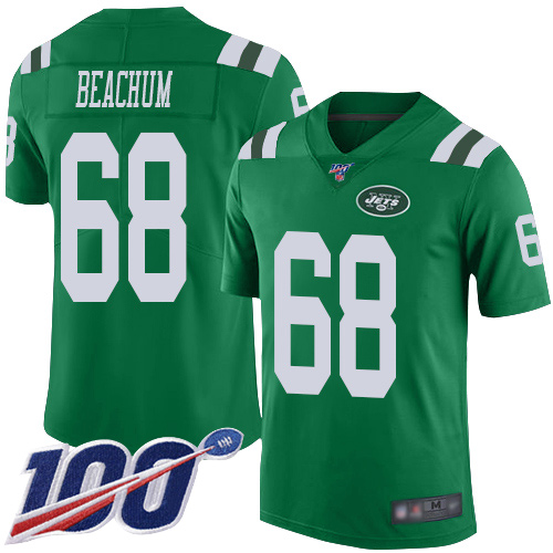 New York Jets Limited Green Youth Kelvin Beachum Jersey NFL Football #68 100th Season Rush Vapor Untouchable